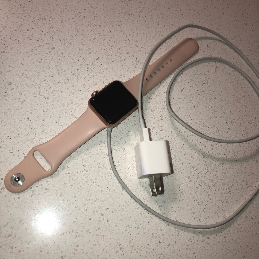 Apple Watch with Pink Band and Rose Gold Case - Picture 2 of 7
